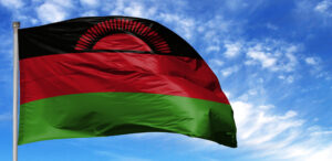 National flag of Malawi on a flagpole